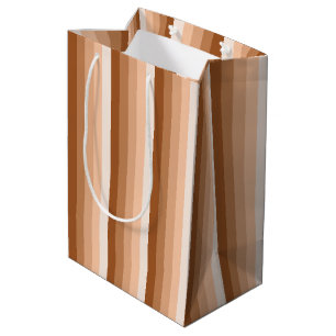 Burnt orange shadow stripes medium gift bag