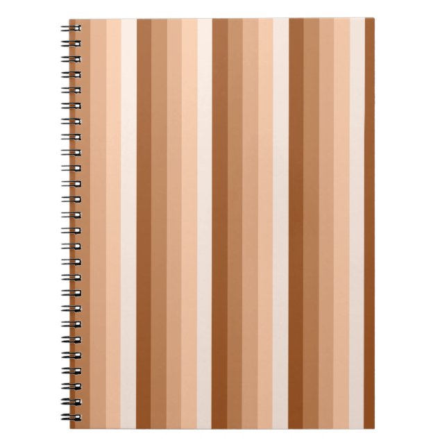 Burnt orange shadow stripes notebook (Front)