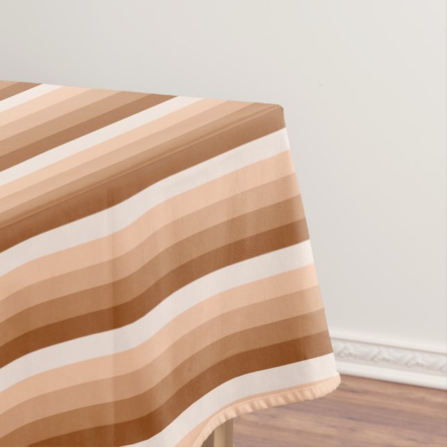 Burnt orange shadow stripes tablecloth (In Situ)
