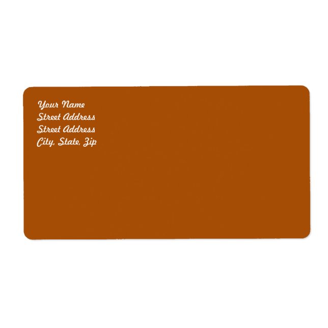 Burnt Orange Shipping Label (Front)