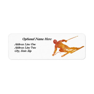 Burnt Orange Skier with Customisable Text