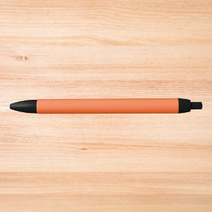 Burnt Orange Solid Color Black Ink Pen