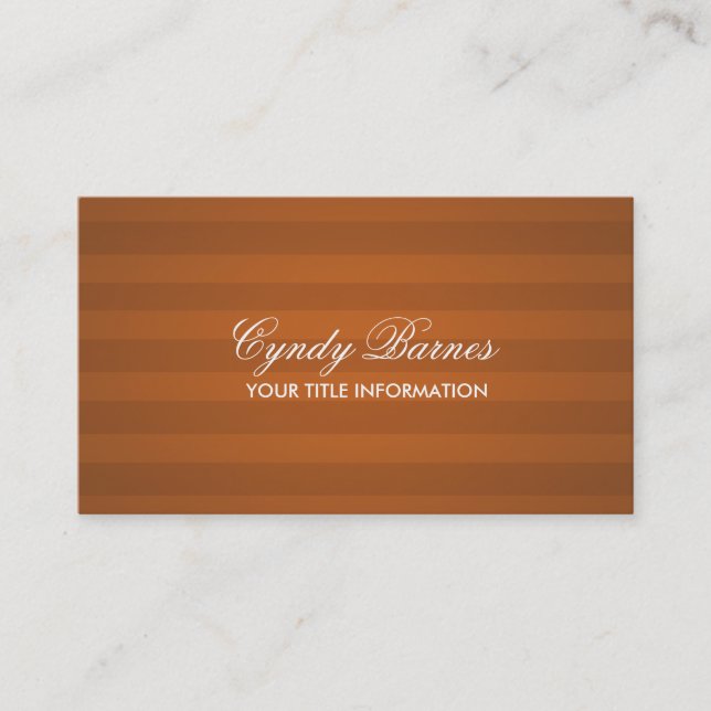 Burnt Orange Stripe Business Card (Front)