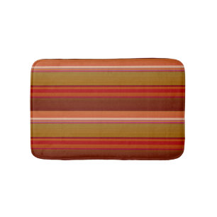 Burnt Orange Stripes Bath Mat
