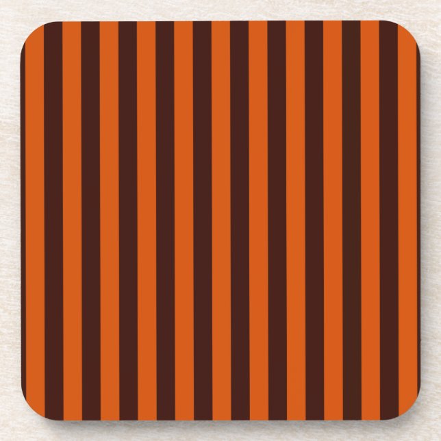 Burnt Orange Stripes Vertical Coaster (Front)