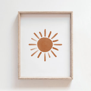 Burnt Orange Sun Boho Nursery Decor