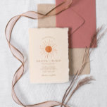 Burnt Orange Sun Minimal Boho Wedding Qr Code  Invitation<br><div class="desc">Burnt Orange Sun Retro Boho Wedding Qr Code</div>