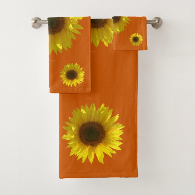 Burnt Orange - Sunflower Bath Towel Set (Insitu)