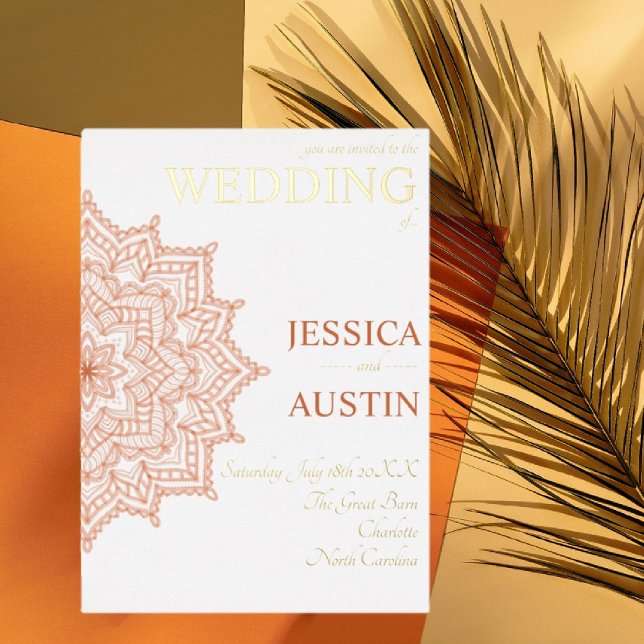 Burnt Orange Sunrise Mandala Summer Fall Wedding (Creator Uploaded)