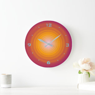 Burnt Orange Swirl Design> Kitchen Wall Clocks