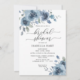 Burnt Orange Teal Floral Watercolor Bridal Shower  Invitation