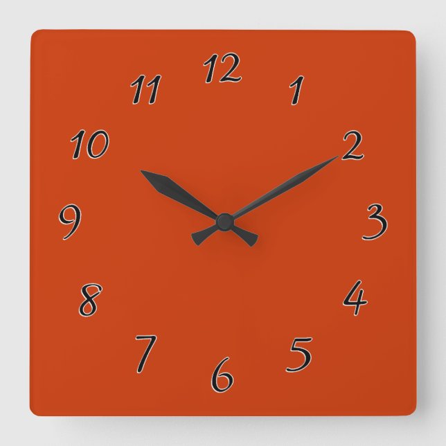Burnt Orange Template Square Wall Clock (Front)