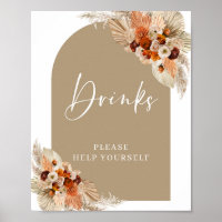 Burnt orange terracotta burgundy beige arch drinks
