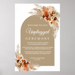 Burnt orange terracotta unplugged ceremony  poster