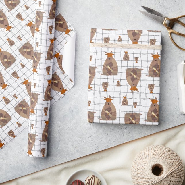 Burnt Orange Texas Graduate Armadillo Wrapping Paper (Creator Uploaded)