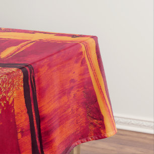 Burnt orange textured tablecloth