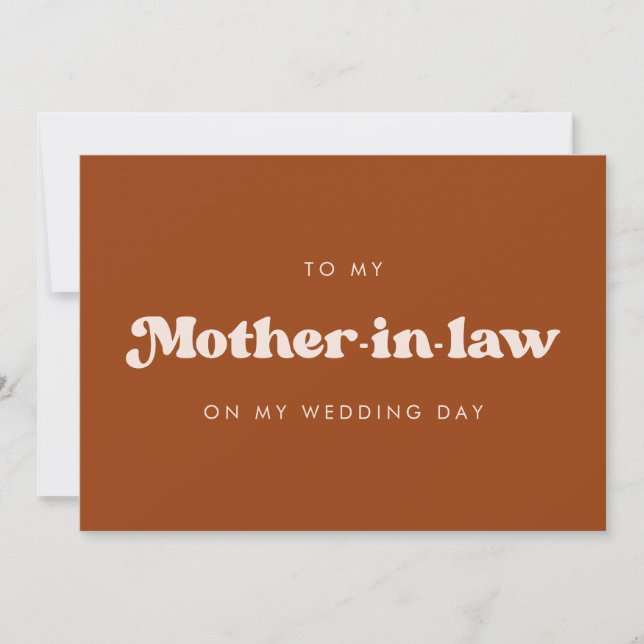 Burnt orange To my mother-in-law wedding day card (Front)