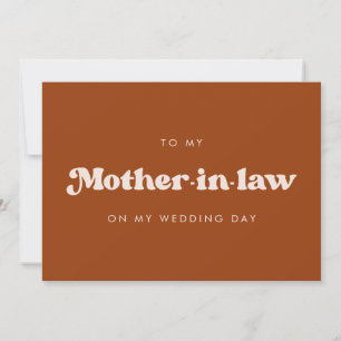 Burnt orange To my mother-in-law wedding day card