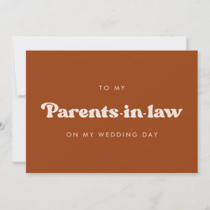 Burnt orange To my parents-in-law wedding day card