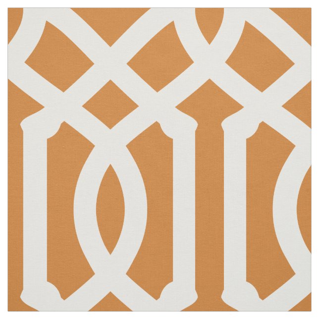 Burnt Orange Trellis Large Scale Fabric (Swatch)