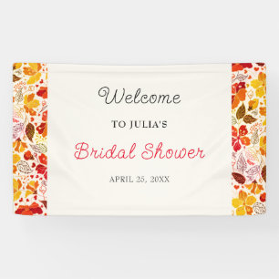 Burnt Orange Tropical Hibiscus Flora Bridal Shower Banner
