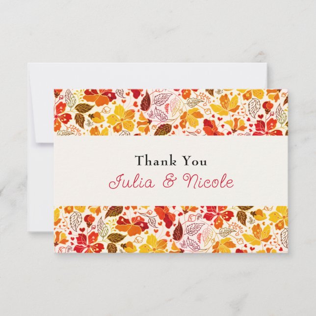 Burnt Orange Tropical Hibiscus Florals Wedding (Front)