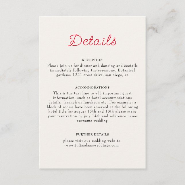 Burnt Orange Tropical Hibiscus Florals Wedding Enclosure Card (Front)