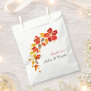Burnt Orange Tropical Hibiscus Florals Wedding Favour Bags