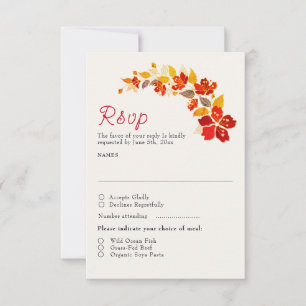 Burnt Orange Tropical Hibiscus Florals Wedding RSVP Card