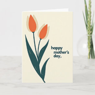 Burnt Orange Tulip Mothers Day Card
