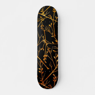 Burnt Orange Twigs on Black Skateboard