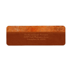 Burnt orange vintage elegant address labels