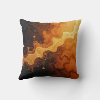 burnt orange watercolor background throw pillow