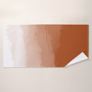 Burnt Orange Watercolor Ombre Bath Mat Bath Towel Set