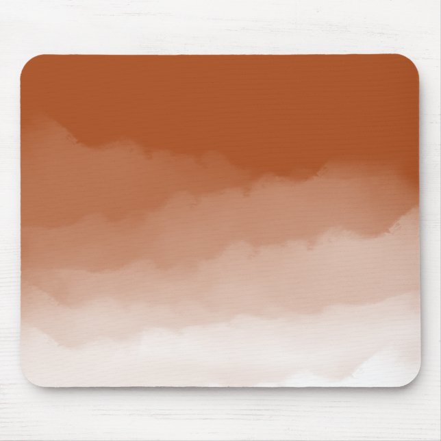  Burnt Orange Watercolor Ombre Mouse Mat (Front)