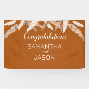 Burnt Orange Wedding Congratulation Banner