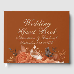 Burnt Orange Wedding Guest Book