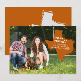 Burnt Orange We've Moved - Dotted Texas Moving Announcement