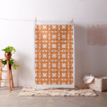 burnt orange white African Tribal Pattern Fabric