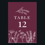 Burnt Orange Wildflower Table Card Number<br><div class="desc">Burnt Orange Wildflower Table Card Number - perfect for fall weddings</div>