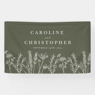 Burnt Orange Wildflower Wedding Banner