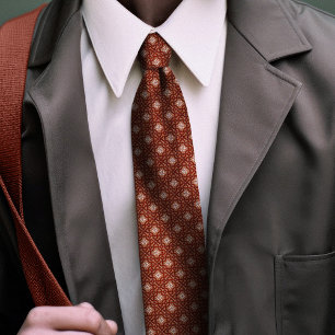 Burnt Orange William Morris Floral Golden Star  Tie