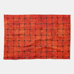 Burnt Orange Woven Together Tea Towel