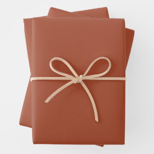 Burnt Orange Wrapping Paper Sheet