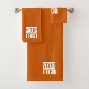 burnt orange- your logo bath towel set
