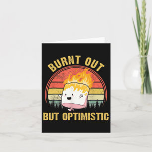 Burnt Out But Optimistic Cute Marshmallow For Camp Card