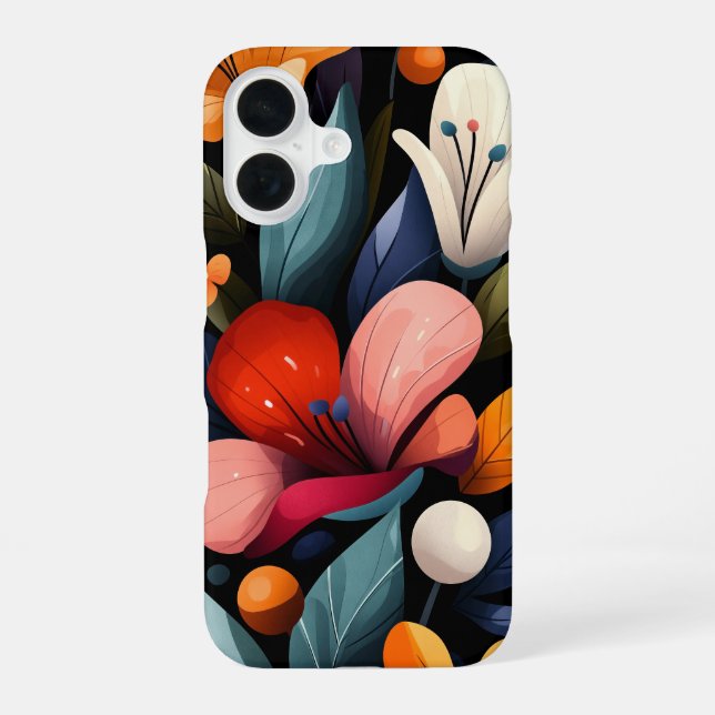 Burnt Petal Storm iPhone 16 Case (Back)