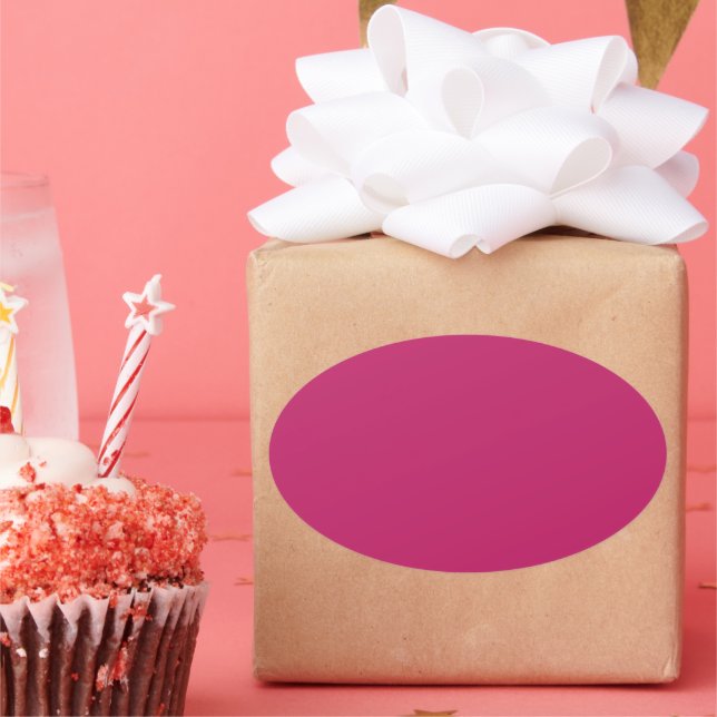 Burnt Pink Oval Sticker (Party)