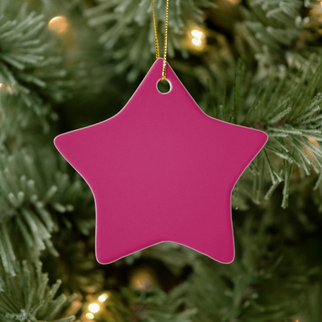 Burnt Pink Star Ceramic Ornament (Tree)