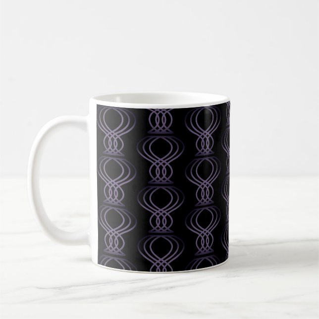 Burnt Purple Finial Pattern Coffee Mug (Left)